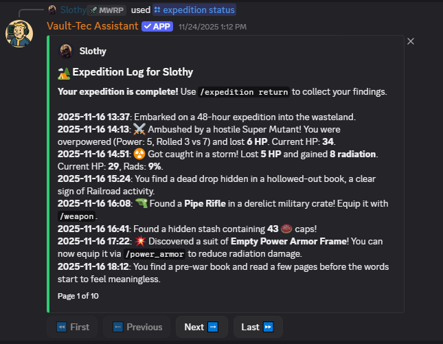 Expedition Log